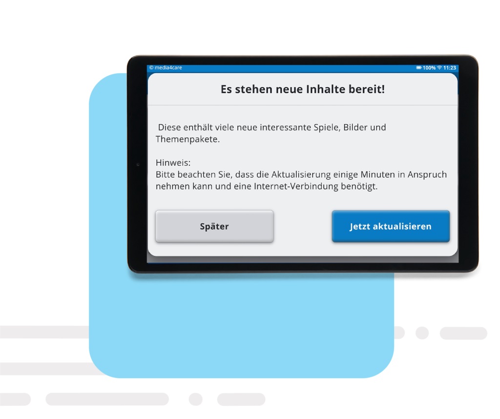 Jede vier Wochen stehen die neuen Inhalte von Media4Care bereit