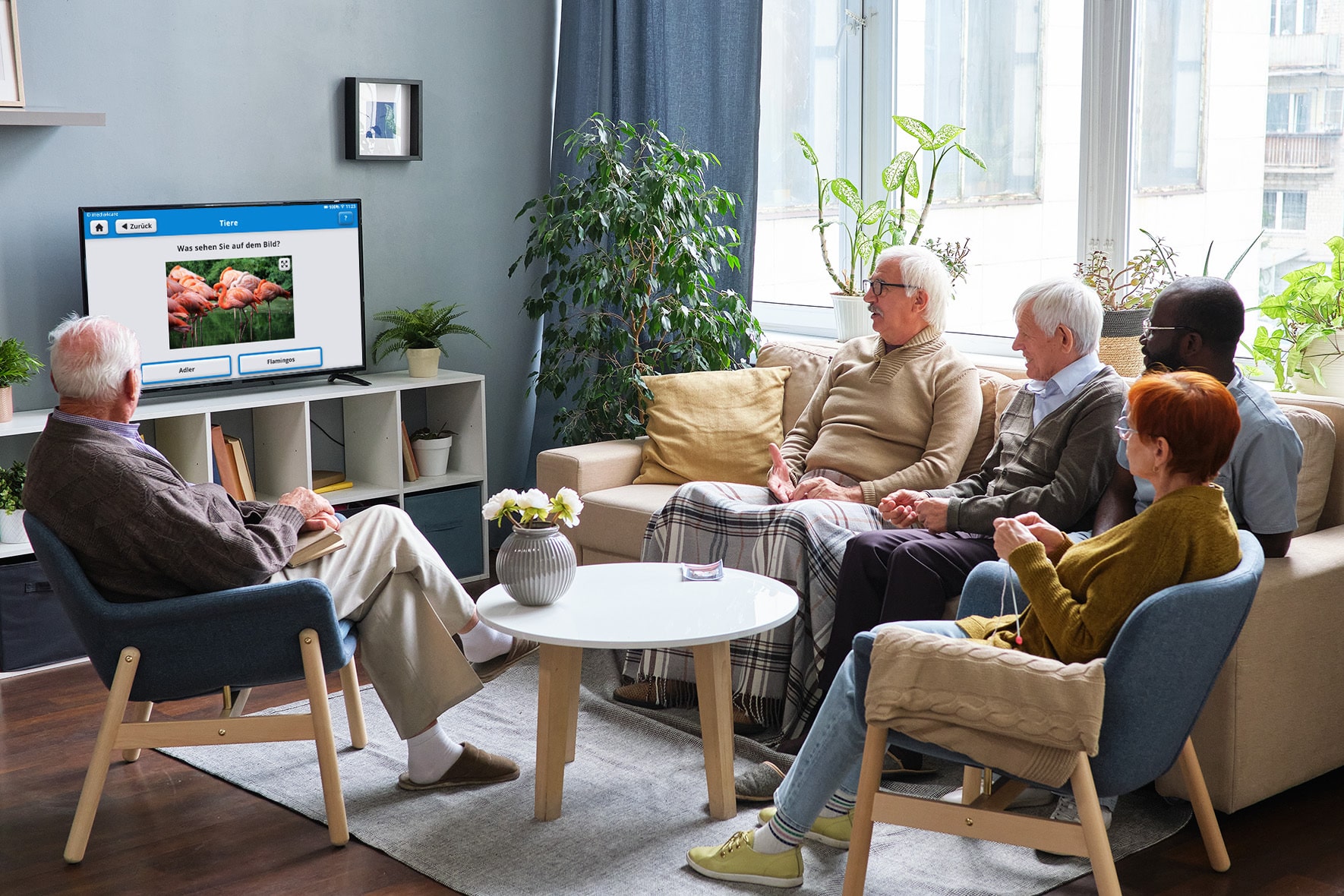 Tablet für die Seniorenbetreuung mit TV Anschluss