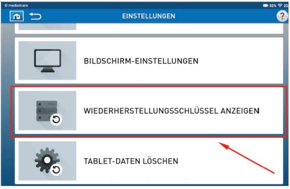 Wiederherstellung Step 2
