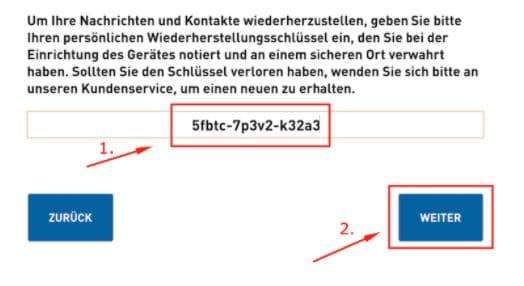 Wiederherstellung Step 5